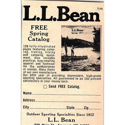 LL Bean Spring Catalog Promo 1977 Ad AF6-M2