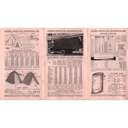 1933 Anchor Supply Co Evanston IN Awnings Tents Covers Catalog Booklet AD8-R3