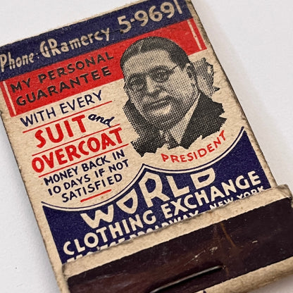 World Clothing Exchange Broadway New York City Vintage Matchbook Cover TB8-MB3-1