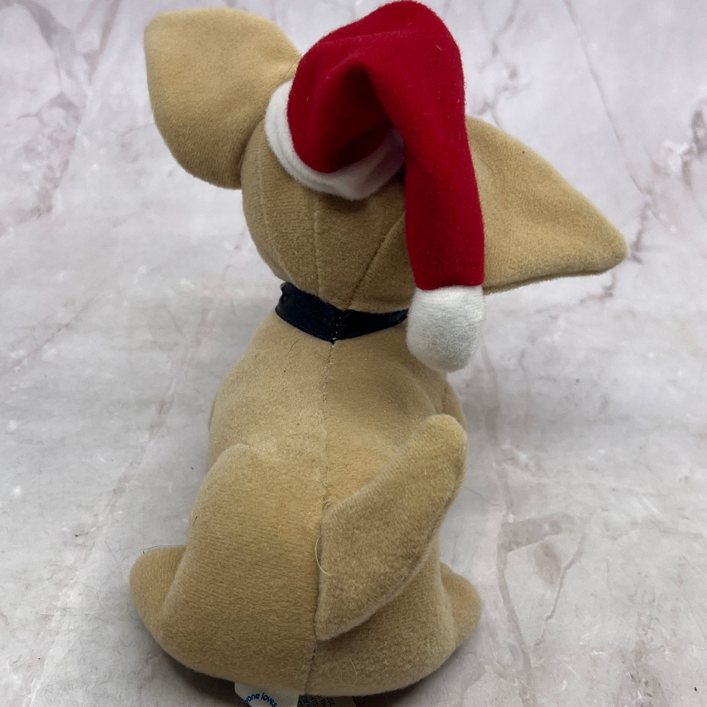 Vtg Yo Quiero Taco Bell Talking Chihuahua Dog Plush Toy 6" Santa Christmas TA9