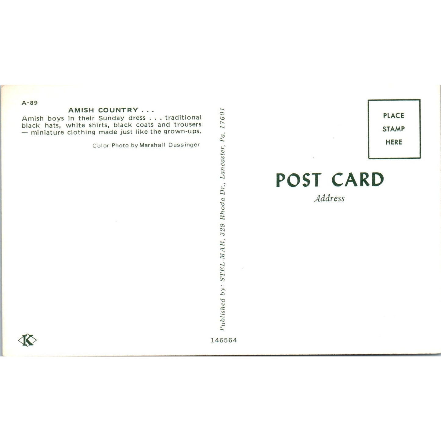 Amish Boys in their Sunday Dress Pennsylvania Dutch Country Vintage Postcard PD5