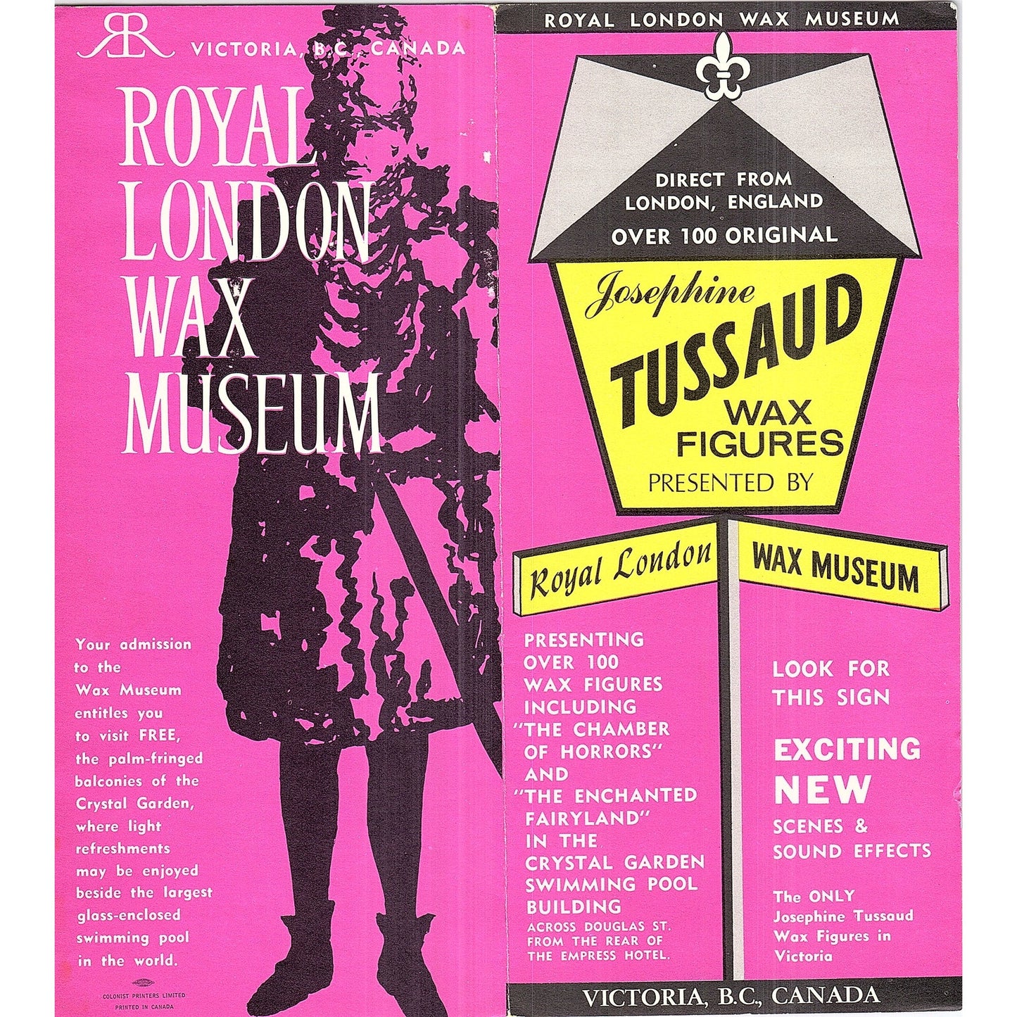 Josephine Tussaud Wax Figures Victoria BC 1960s Travel Brochure TH2-TB4