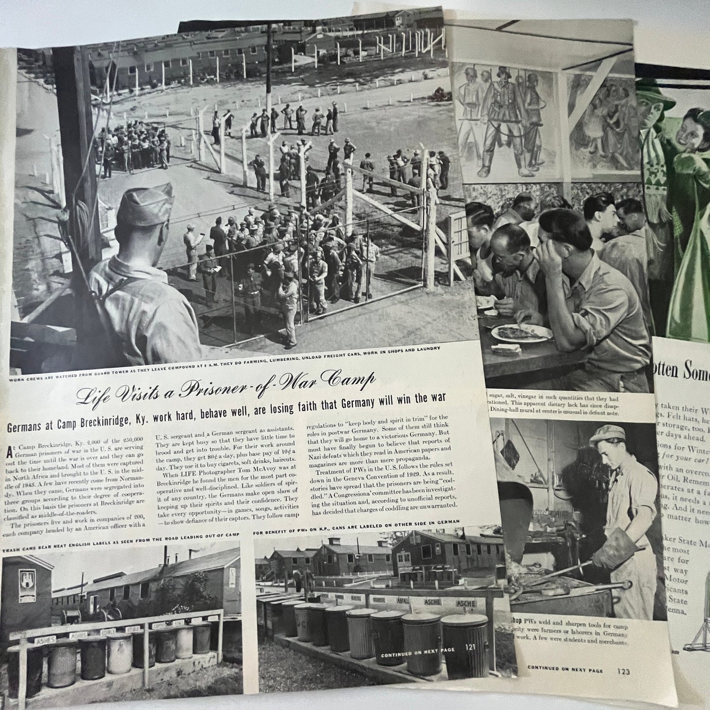 Life Visits Camp Breckinridge KY POW Camp 3 Pages 1940s WWII Era Article V29-5