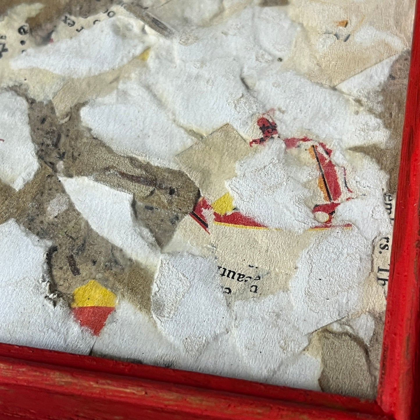 Original Framed Mixed Media Abstract Art Collage 7x9 "Expend"