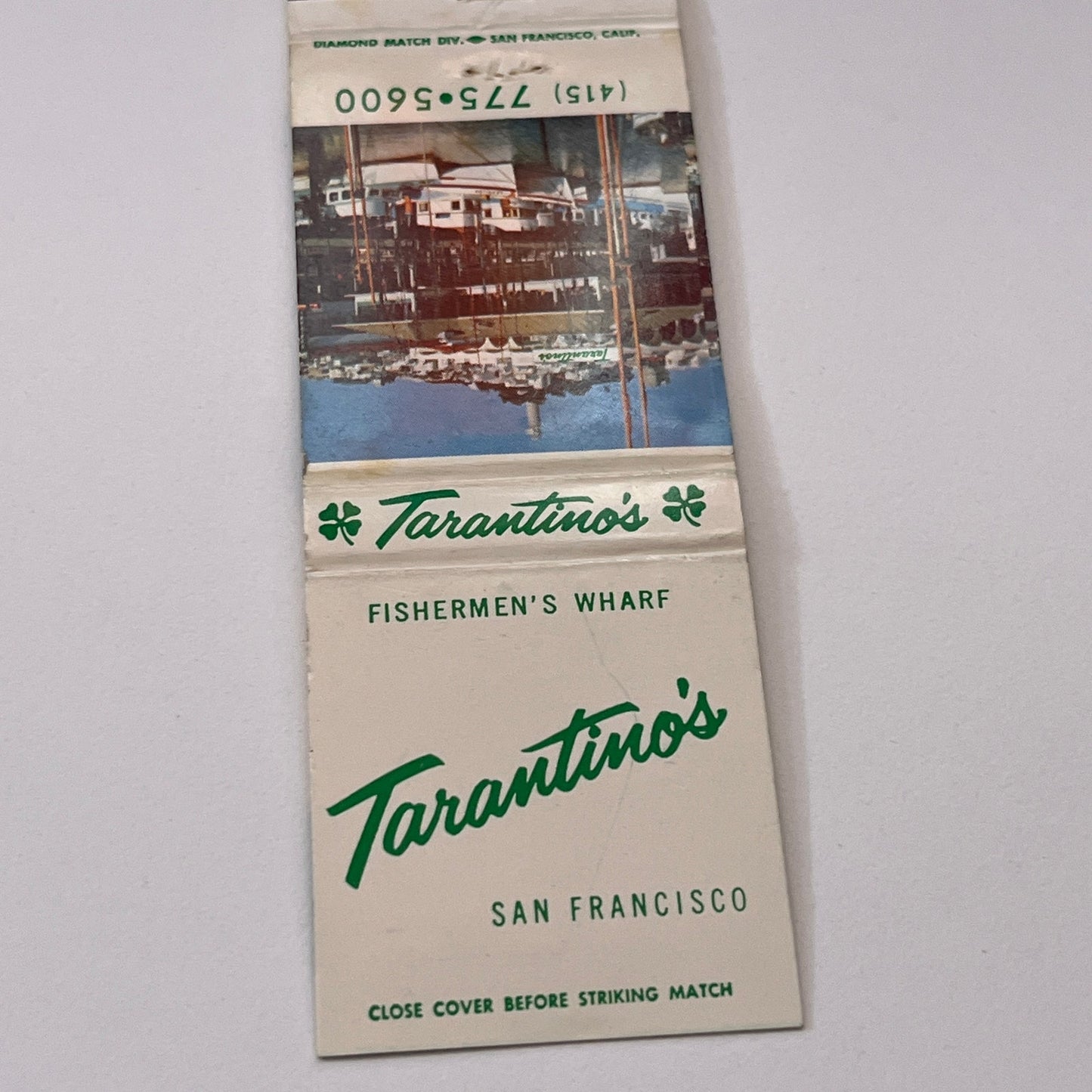 Tarantino's Fisherman's Wharf San Francisco Vintage Matchbook Cover TB6-MB1-15