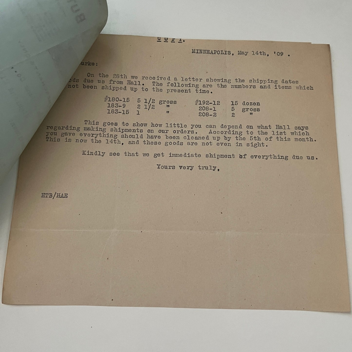 Butler Brothers Wholesalers New York 1909 Two Page Billhead Receipt C15