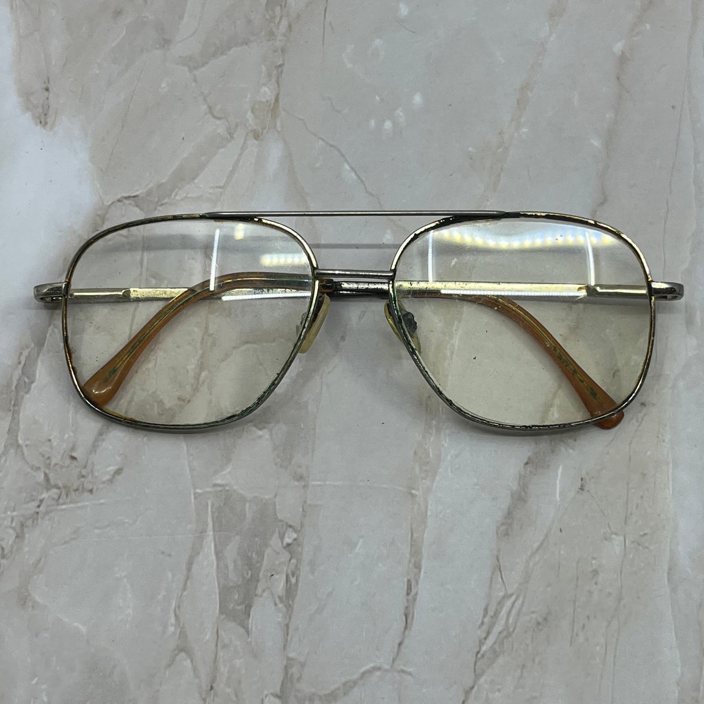 Retro Men’s Gold Tone Aviator Sunglasses Eyeglasses Frames TD7-G3-6