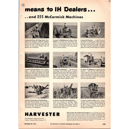 1953 International Harvester IH McCormick Equipment 2 Page Ad I15
