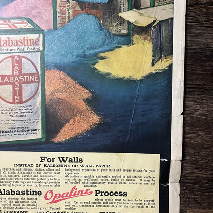 Alabastine Sanitary Wall Coating Grand Rapids MI Vintage Magazine Ad 10x13 V9