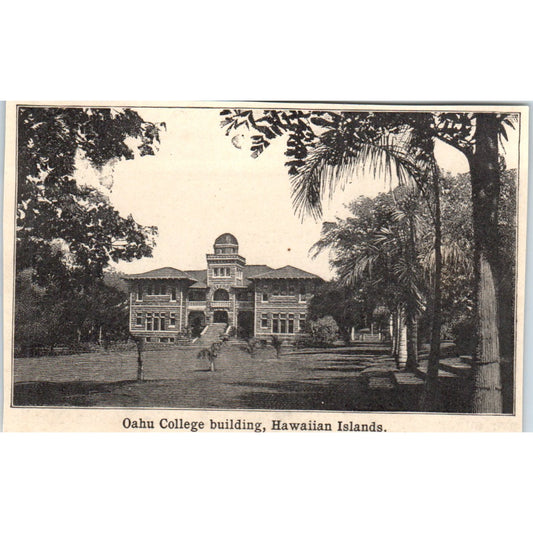 College Building Oahu Hawaiian Islands 1901 Engraving AF2-P4