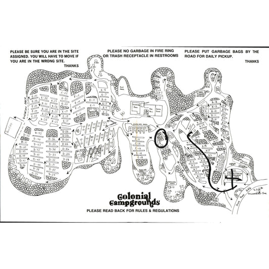 1960s Colonial Campgrounds Williamsburg VA Fold Out Map V1-1