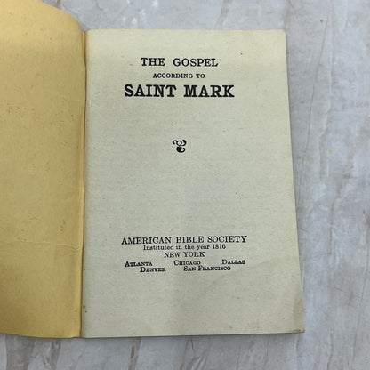 1928 The Gospel Of Saint Mark - Pocket Bible Tract Sea Of Galilee 4 1/2" TG9-E2