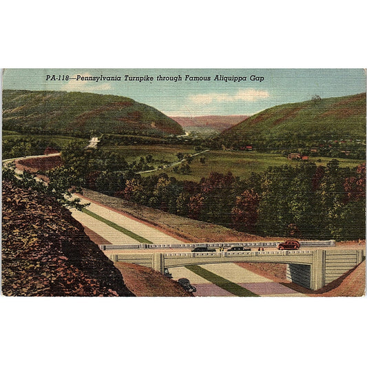 Pennsylvania Turnpike Through Famous Aliquippa Gap Vintage Postcard PE16