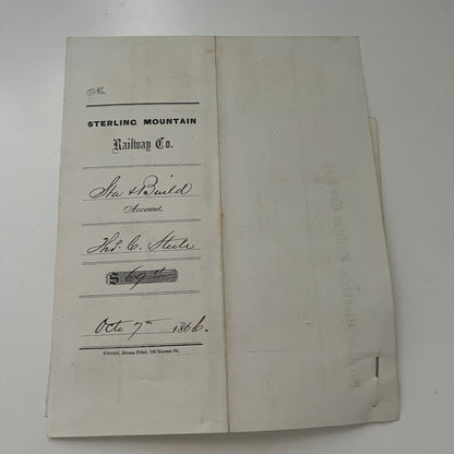 Thomas C. Steel from Collins & Pell New York 1866 Billhead Receipt 3 Pages C15