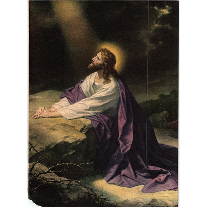 Christ in Garden of Gethsemane Heinrich Hofmann Vintage Art Print 5x7" V17