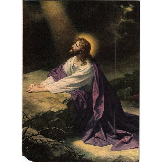 Christ in Garden of Gethsemane Heinrich Hofmann Vintage Art Print 5x7" V17