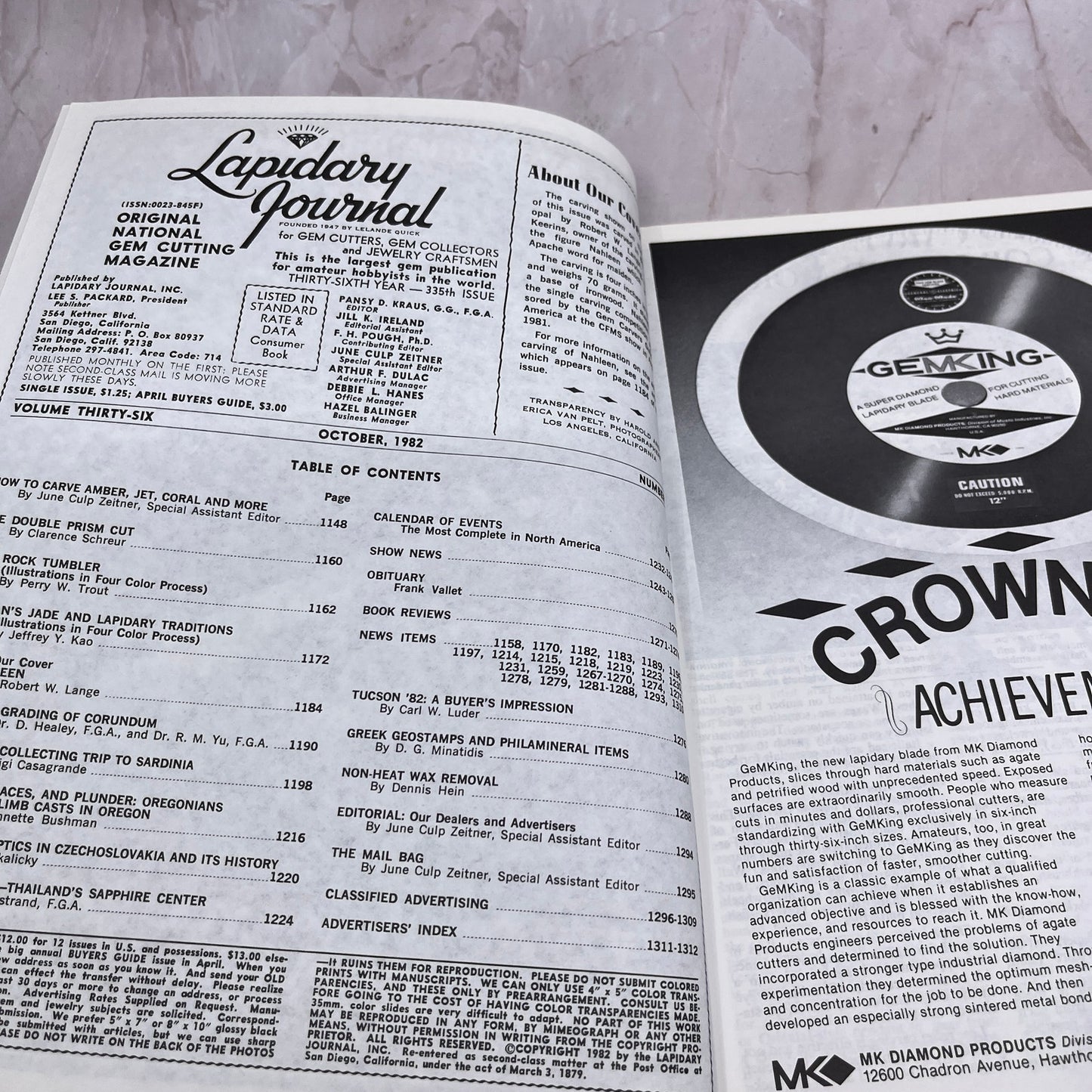 Nahleen Brazilian Opal - Lapidary Journal Magazine - Oct 1982 M22
