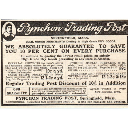 Pynchon Trading Post Springfield MA 1905 Magazine Ad AF1-NH1
