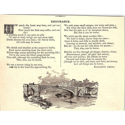 Endurance - Elizabeth Akers 1884 Poem AG3-1