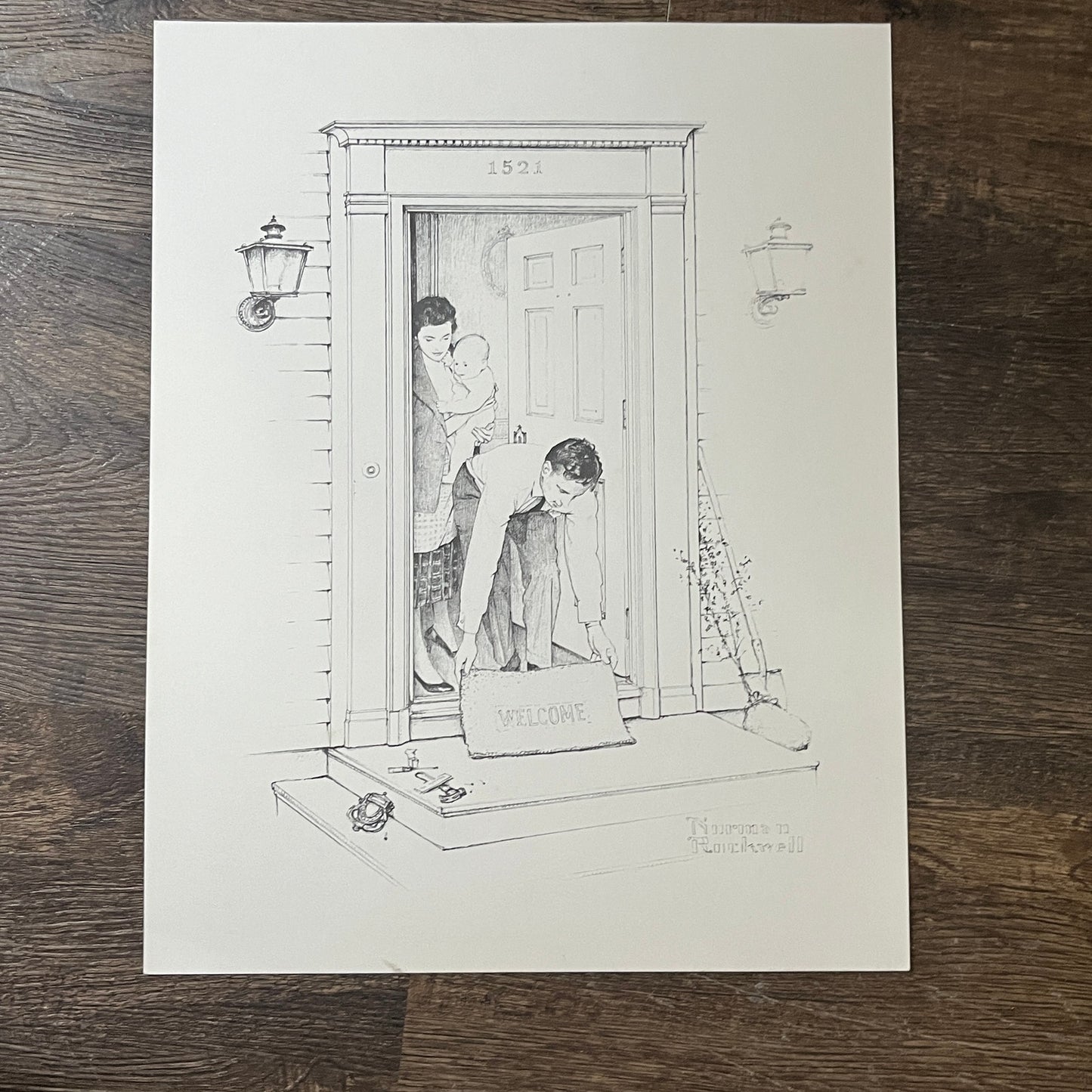 Norman Rockwell Young Family Welcome Home Art Print Lithograph 11x14 V8