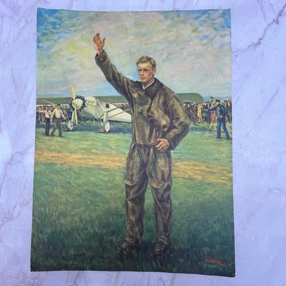 F. R. Harper Spirit Of St. Louis Lindbergh Vintage Art Print Lithograph 9x12 FL6-3