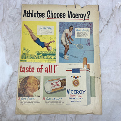 Viceroy Cigarettes Pancho Gonzales Zoe Ann Olsen Magazine Advertisement FL6-7