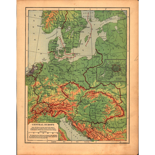 Central Europe German Empire Austria Hungary Sweden Norway 1901 Map V14-1
