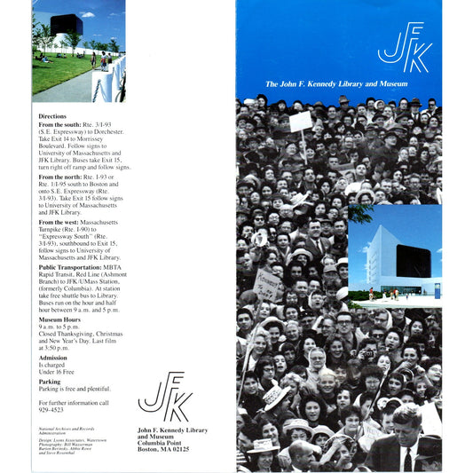 1980s The John F. Kennedy Library and Museum Boston MA Brochure TF4-BC