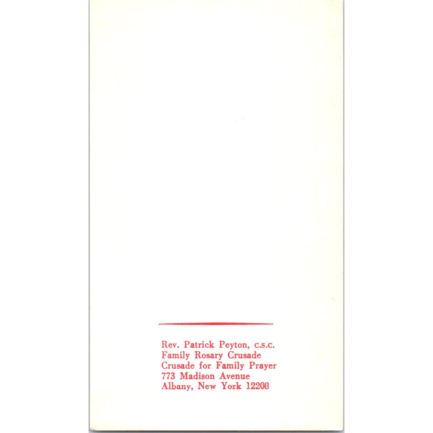 Two Golden Days Rev. Patrick Peyton Family Rosary Crusade Vintage Card TH2-PC1