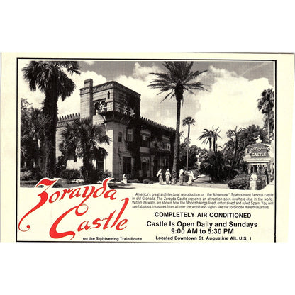 Zorayda Castle / Fiesta Bayfront Mall St. Augustine FL 1989 Ad AF9-12
