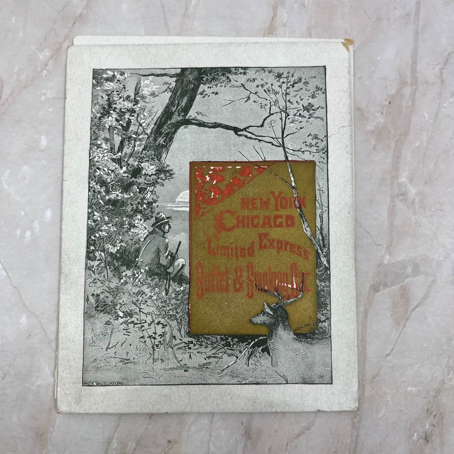 c1880 NY & Chicago Limited Express Buffet Menu NYC Sleeping Car Co H3-1