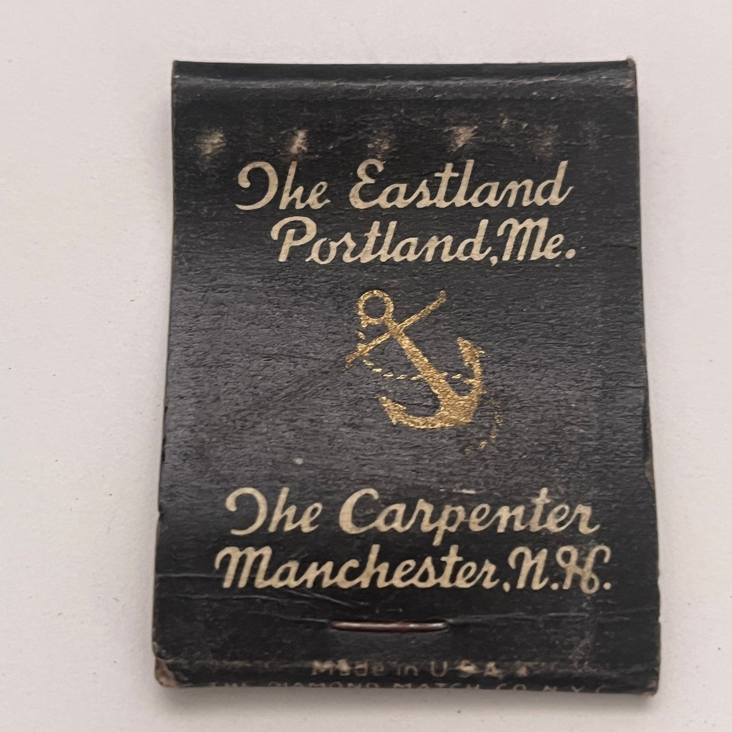 The Eastland Portland ME The Carpenter Manchester NH Matchbook Cover TB8-MB2-4