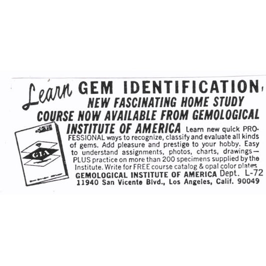 Gemological Institute of America Los Angeles CA 1972 Ad AF8-S7