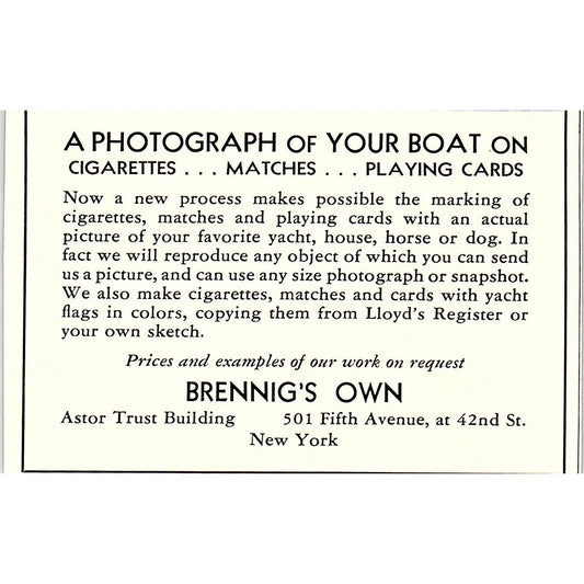 Brennig's Own Marine and Nautical Printing 5th Ave NY 1932 Ad AG2-M19