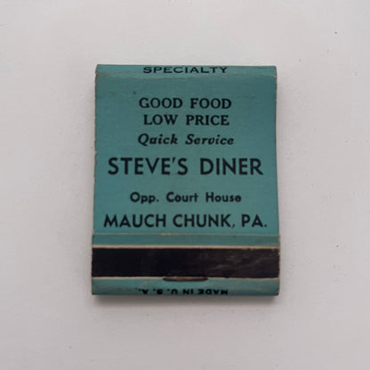 Steve's Diner Mauch Chunk PA Vintage Matchbook Cover TB8-MB-2
