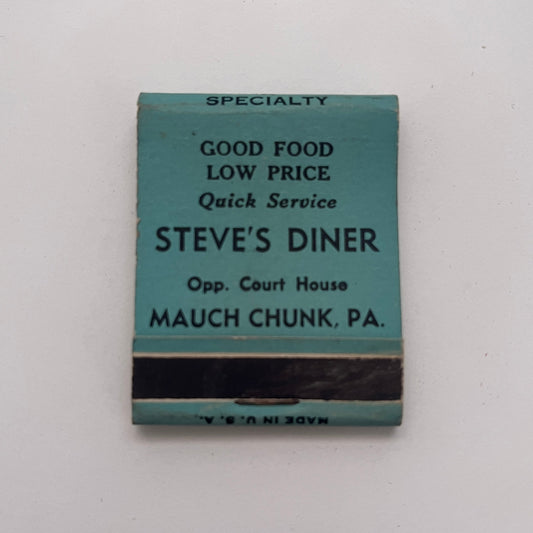 Steve's Diner Mauch Chunk PA Vintage Matchbook Cover TB8-MB-2