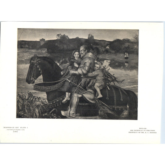 Sir Isumbras at the Ford - Millais 1908 Victorian Art Print AB8-MA10