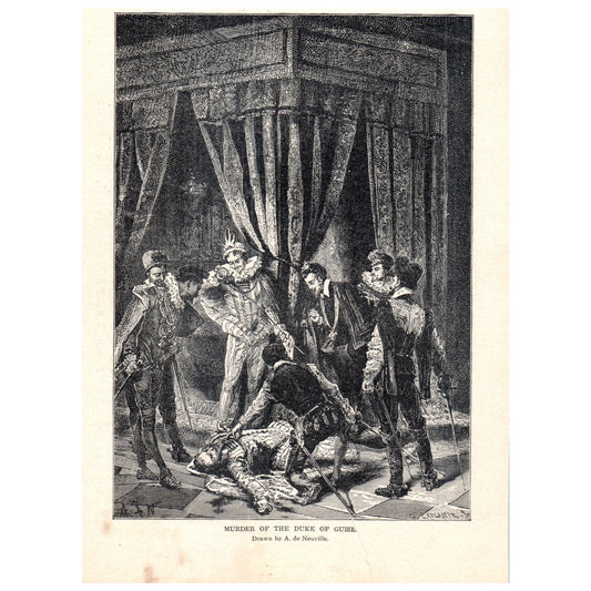 Murder of the Duke of Guise A. de Neuville 1911 Engraving Print AF5-11