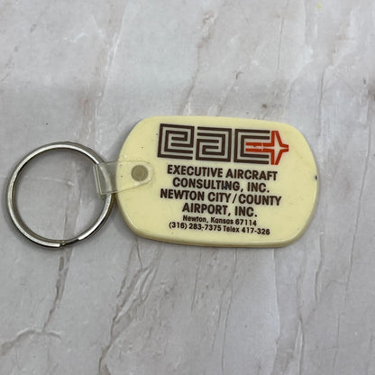 Vtg Executive Aircraft Consulting Inc Newton Airport KS Advertising Keychain SB8