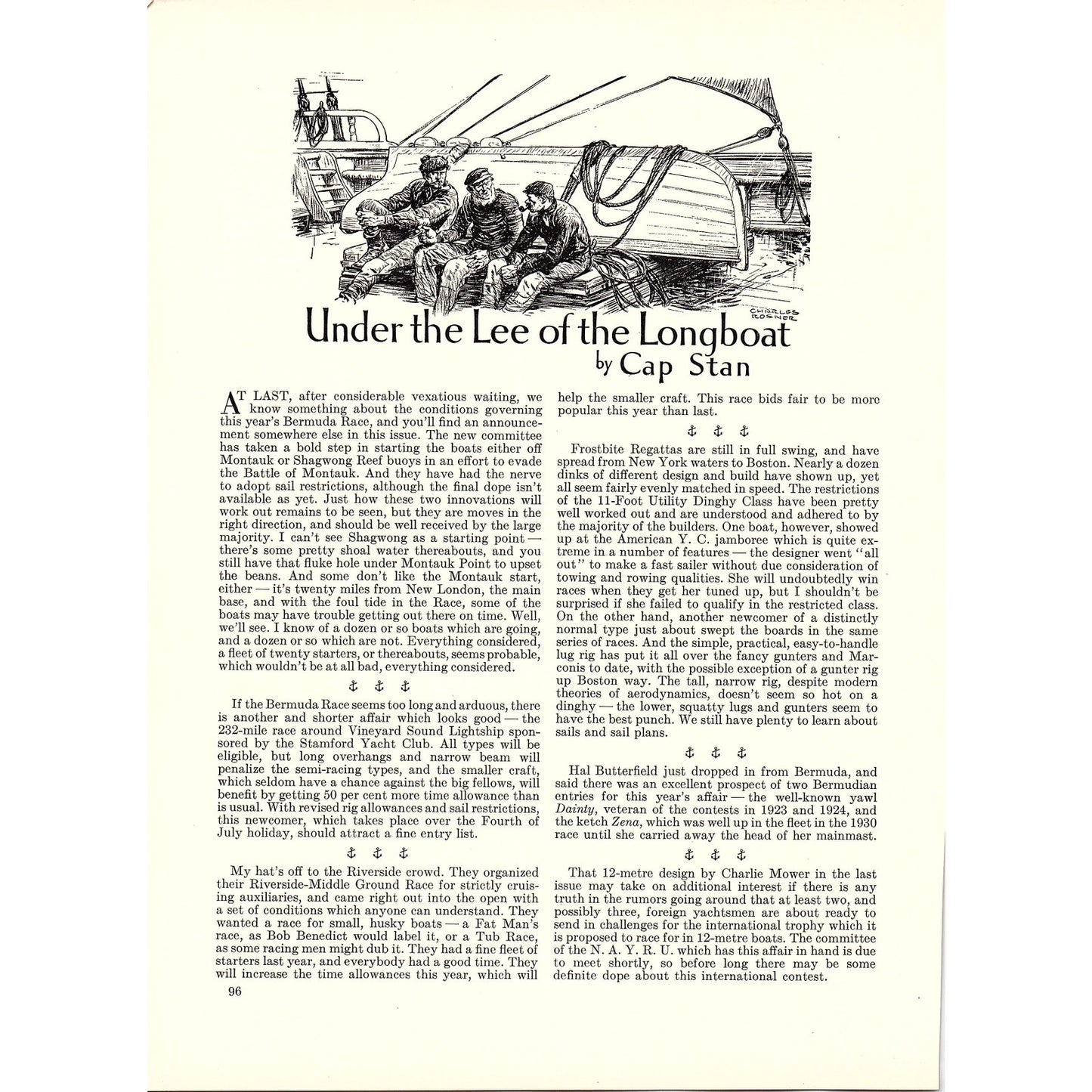 New Alden Designed Schooner for Bermuda Race Schematic 1932 Article V1-4