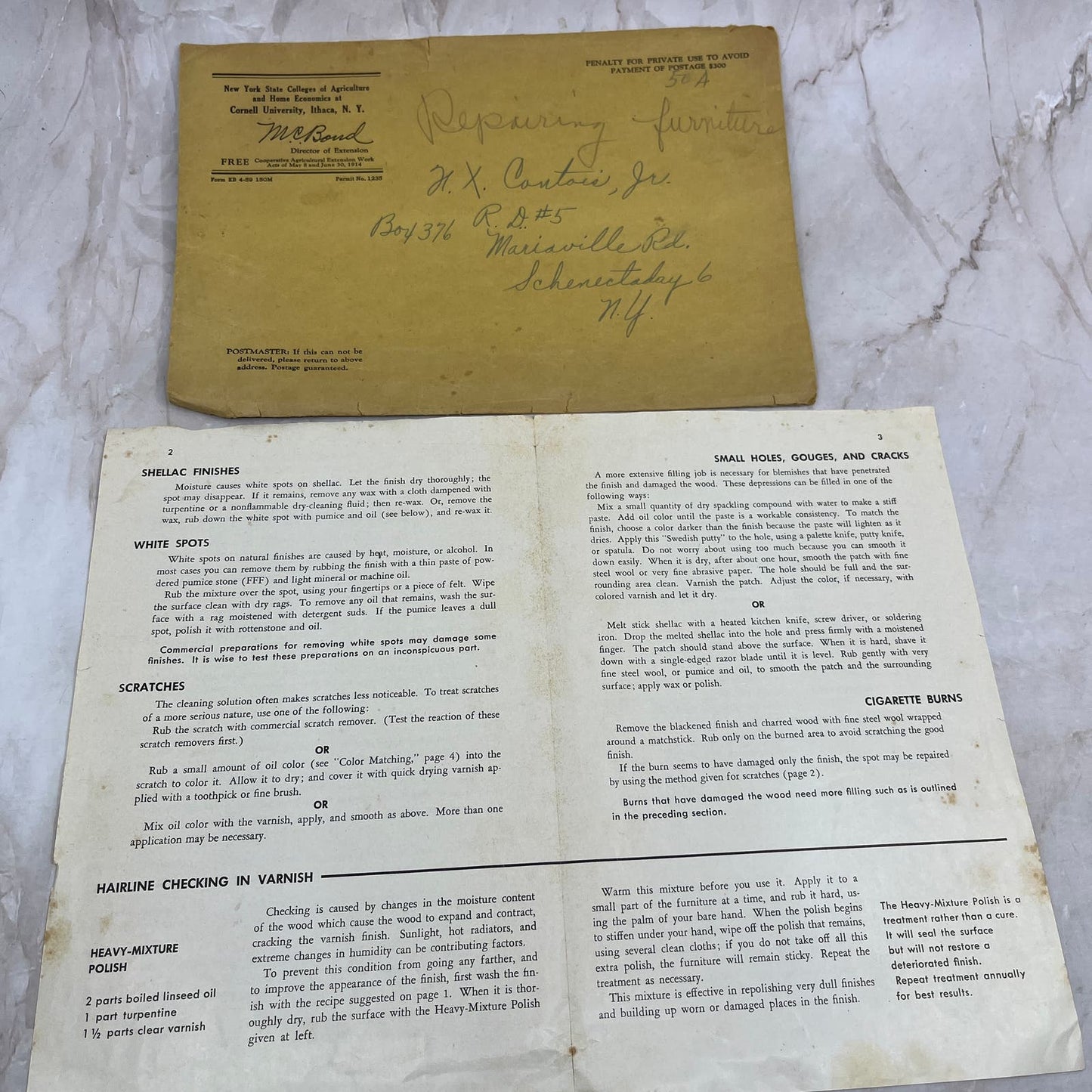 1958 How to Repair Wood Finishes Thomas Donkin Cornell Bulletin 685 D10