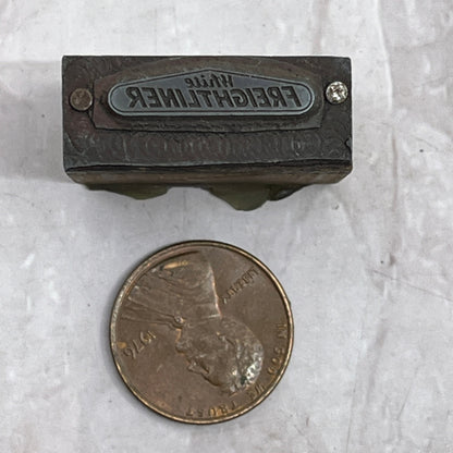 White Freightliner Logo Vintage Letterpress Printers Block Plate SF5-S