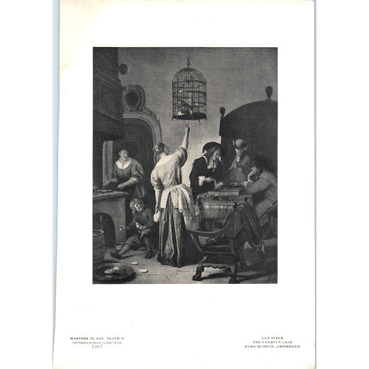 The Parrot's Cage - Jan Steen c1905 Art Print D16