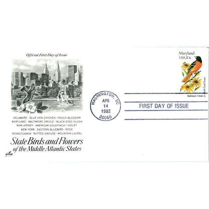 Hawaii 1982 State Birds & Flowers of The Frontier States First Day Issue TJ5-PC2