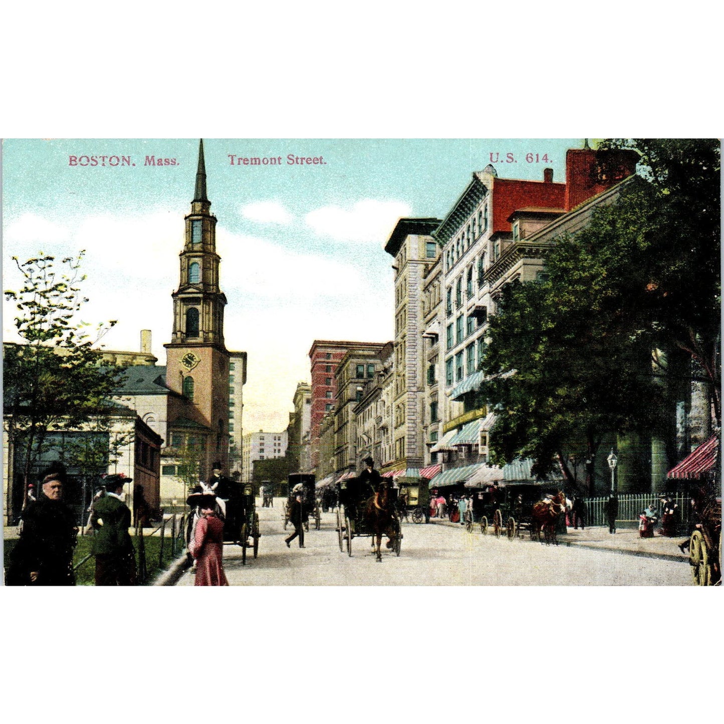 c1910 Tremont Street US 614 Boston MA Original Postcard PC9
