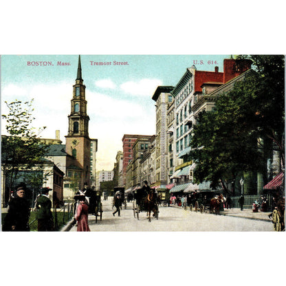 c1910 Tremont Street US 614 Boston MA Original Postcard PC9