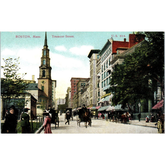 c1910 Tremont Street US 614 Boston MA Original Postcard PC9