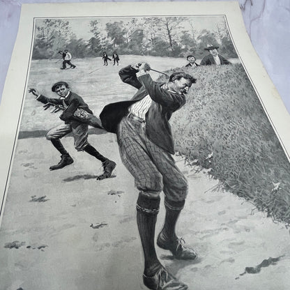 Angry Golfer - Temper - Original 1904 A.B. Frost Art Print V14-3