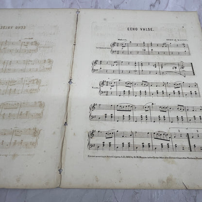 1862 Echo Valse Hedwig Bauer Herman Boehme Civil War Sheet Music V16