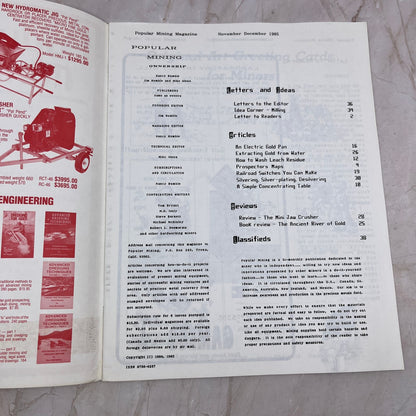 1985 Nov/Dec - Popular Mining Magazine - Treasure Hunting Prospecting Gold M11
